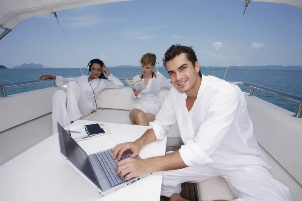 Laptop on Boat
