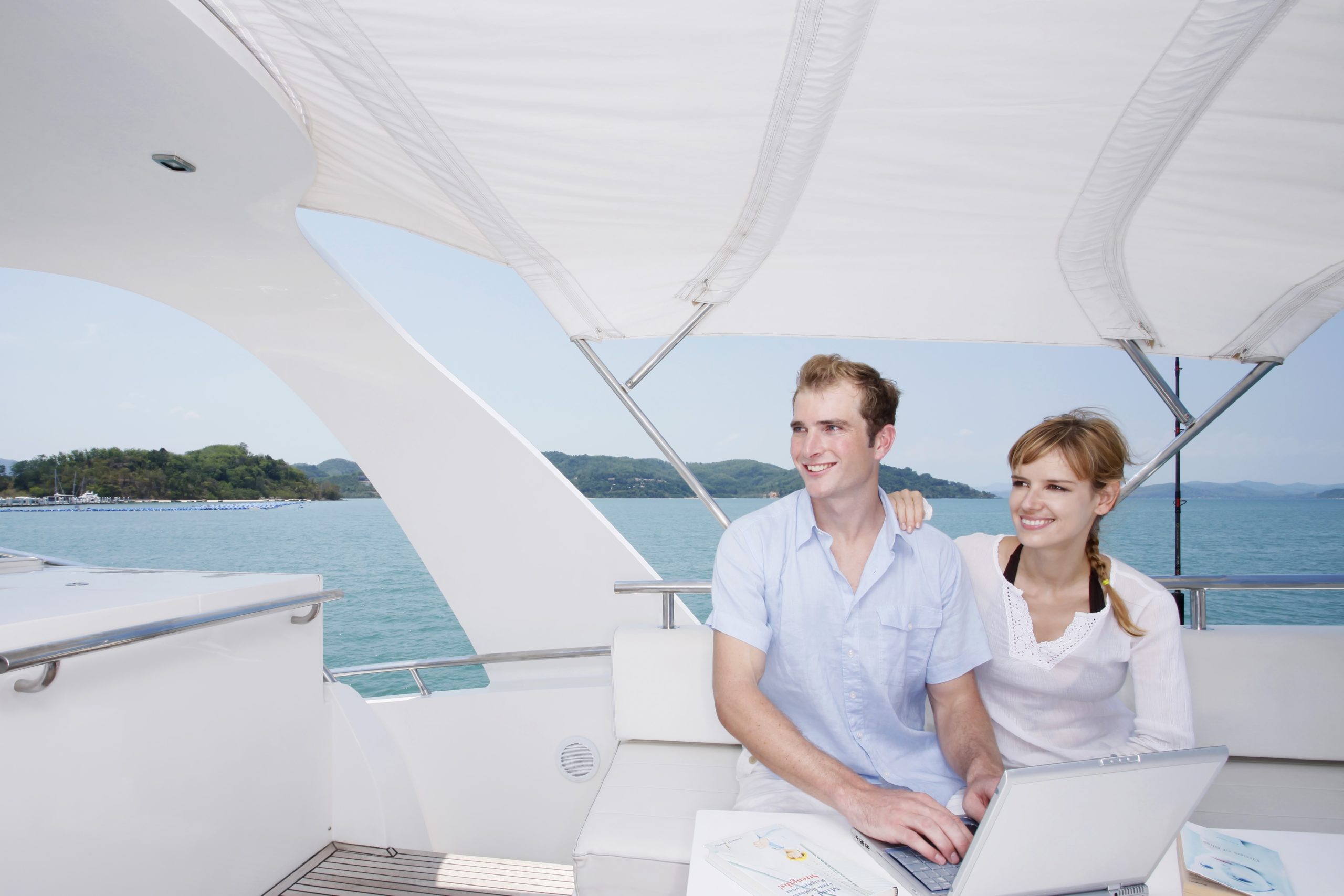 Laptop on Yacht