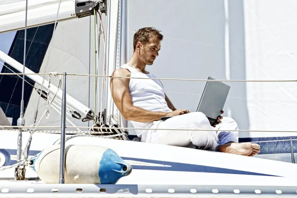 Working on the boat