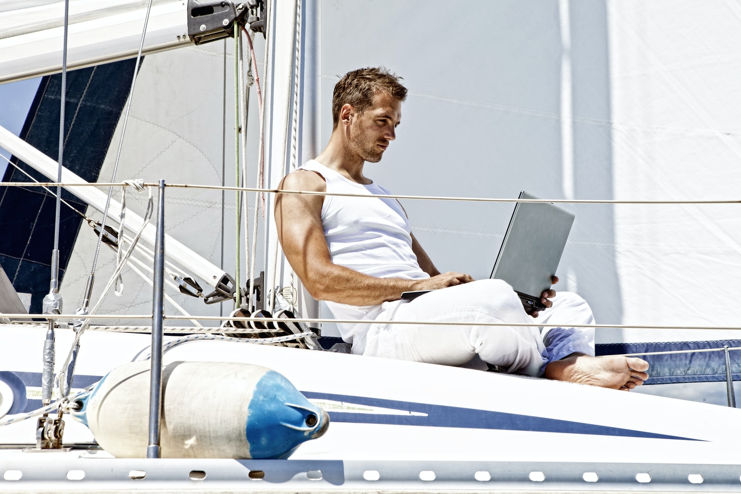 Working on the boat